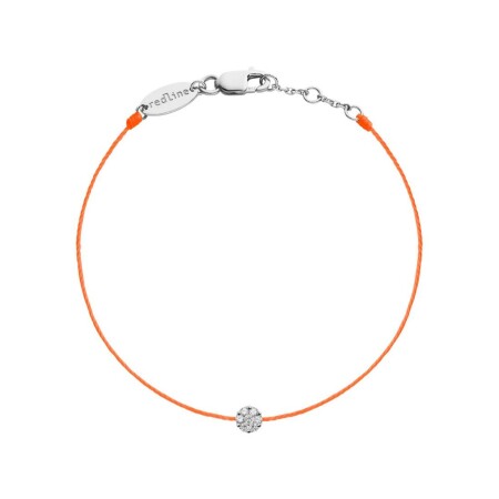 Bracelet RedLine Illusion fil orange fluo avec diamants 0.05 ct en serti invisible, or blanc